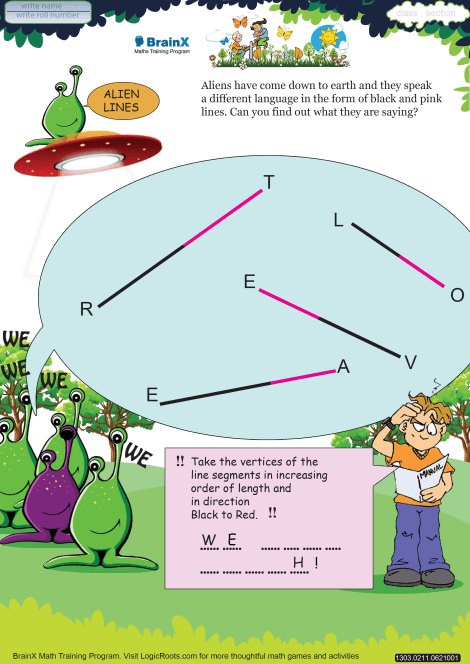 Alien Lines worksheet 