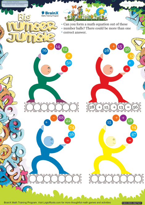 Big Number Jumble worksheet 