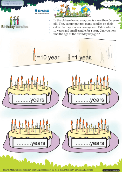 Birthday Candles worksheet 