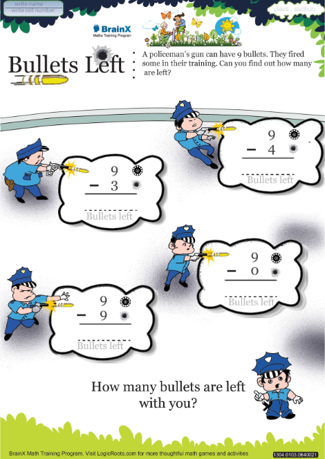 Bullets Left worksheet 