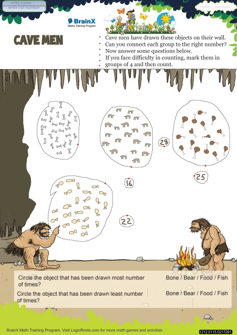 Cave Men worksheet 