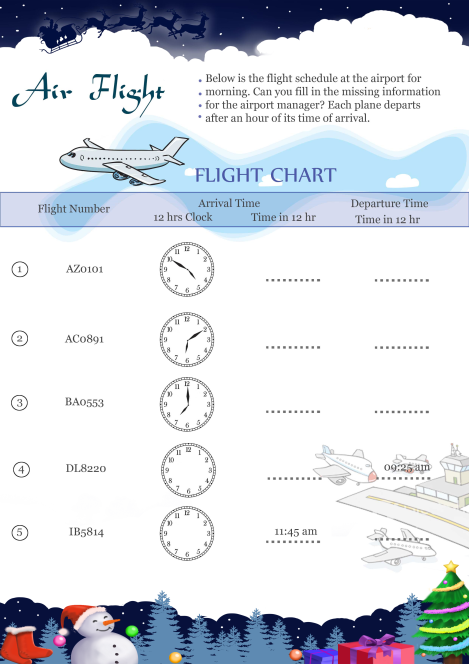 Air Flight worksheet 