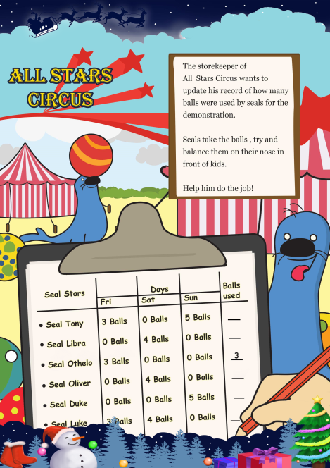 All Stars Circus worksheet 