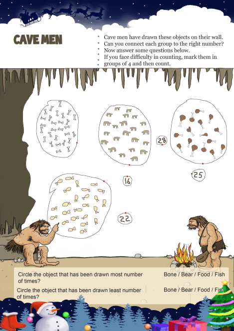 Cave Men worksheet 