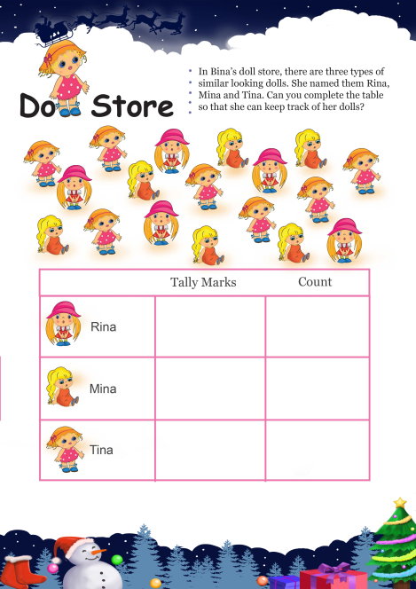 Doll Store worksheet 
