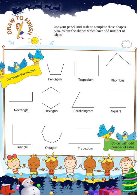 Draw To Finish worksheet 