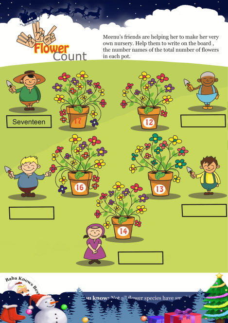 Flower Count worksheet 