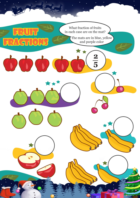 Fruit Fractions worksheet 