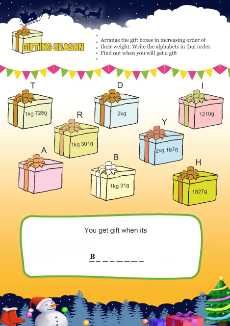 Gifting Season worksheet 