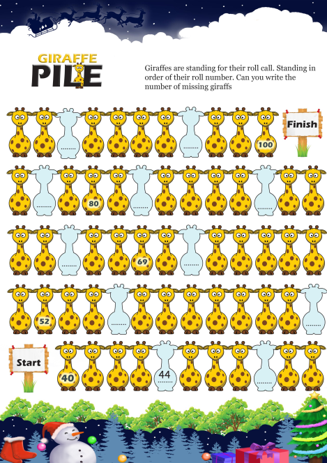 Giraffe Pile worksheet 