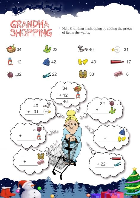 Grandma Shopping worksheet 
