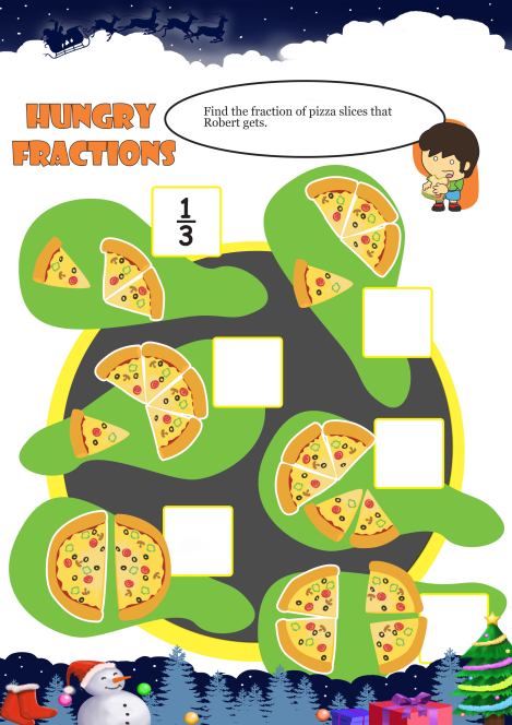 Hungry Fractions worksheet 