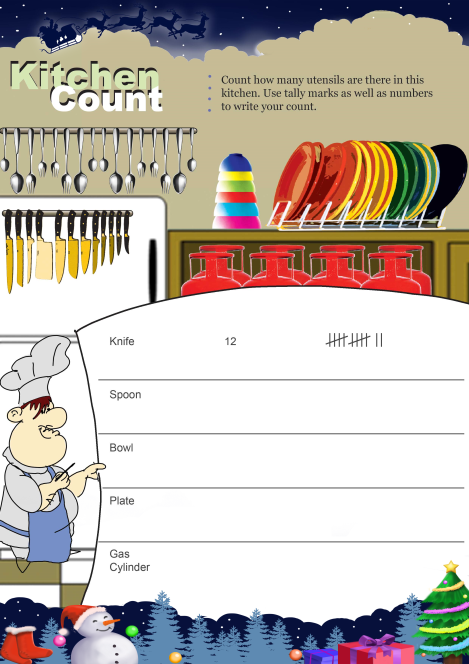 Kitchen Count worksheet 
