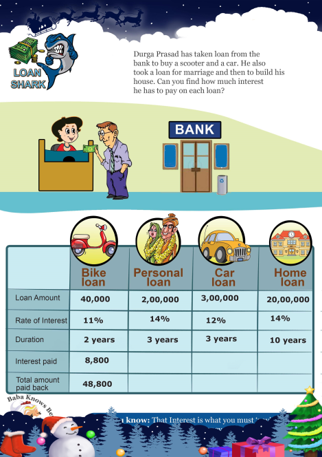 Loan Shark worksheet 