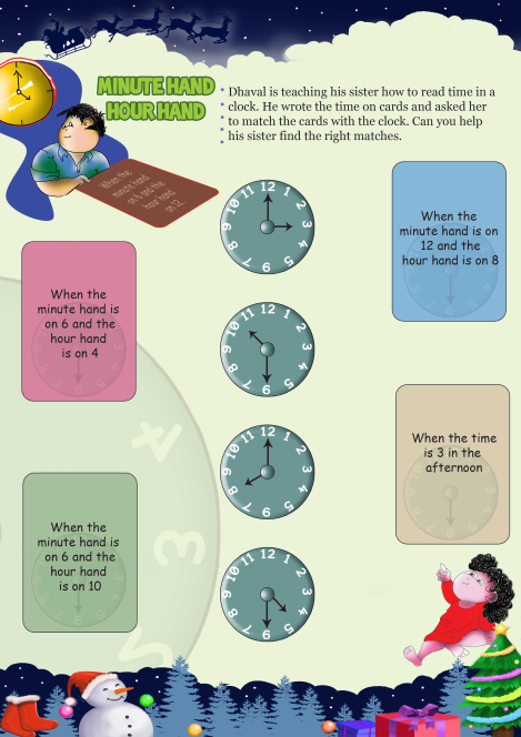 Minute Hand Hour Hand worksheet 