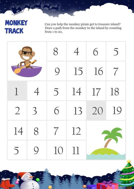 Monkey Track worksheet 
