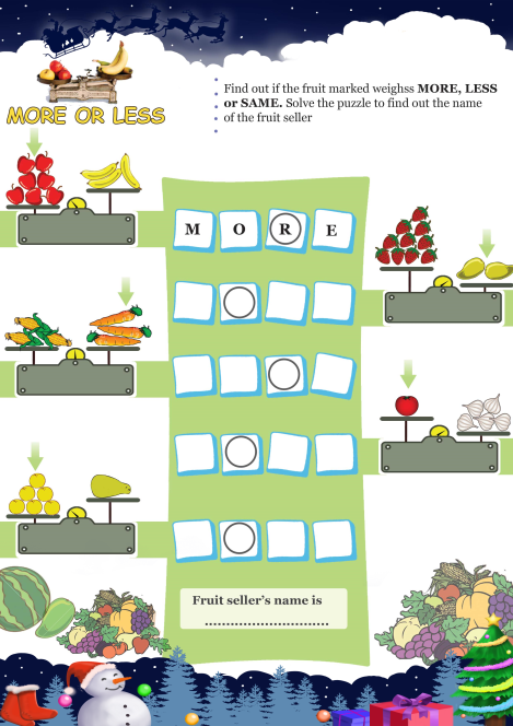 More Or Less worksheet 
