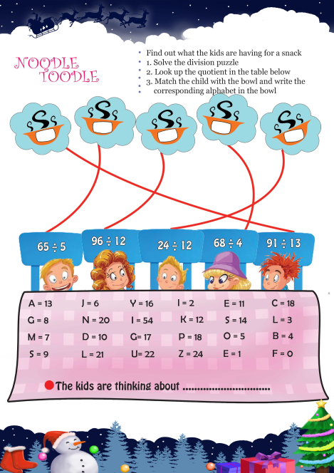 Noodle Toodle worksheet 