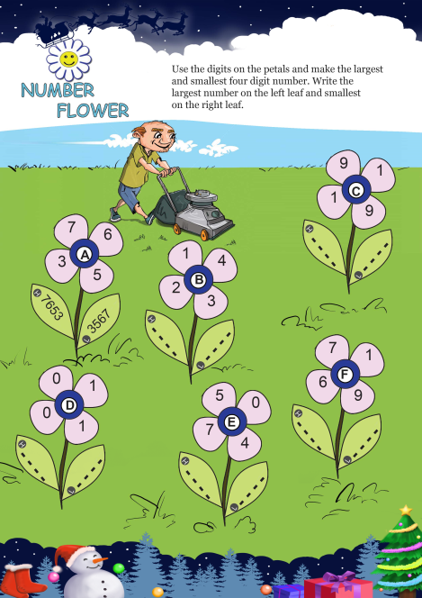 Number Flower worksheet 