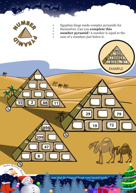 Number Pyramid worksheet 