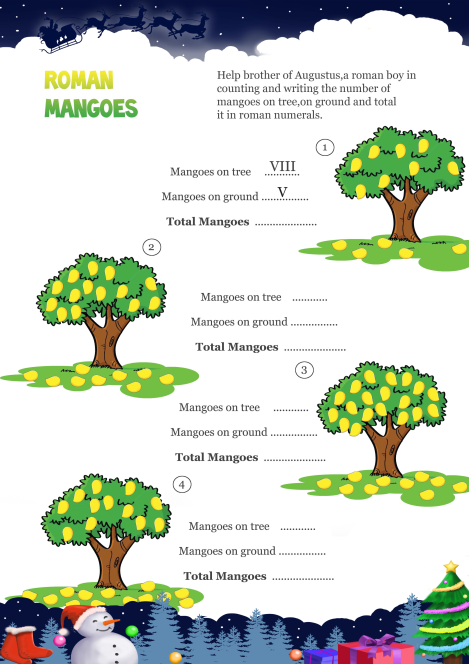 Roman Mangoes worksheet 