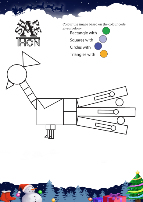 Shapethon Peacock worksheet 