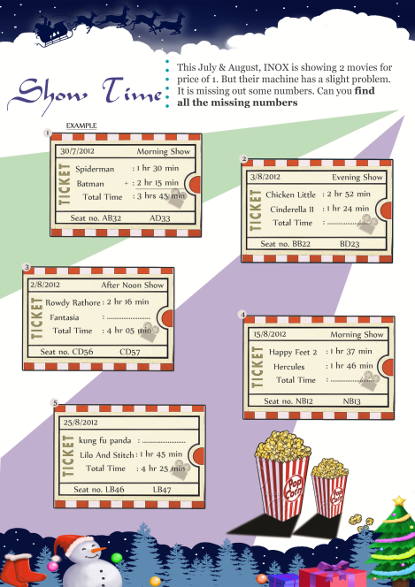 Show Time worksheet 