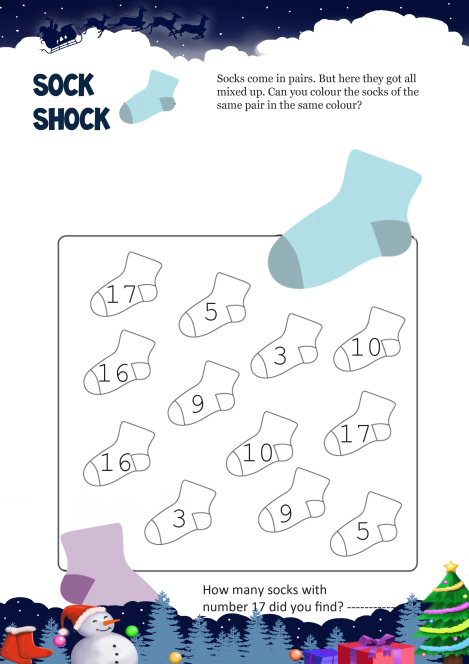 Sock Shock worksheet 
