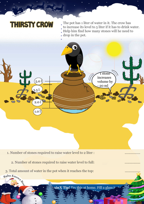 Thirsty Crow worksheet 