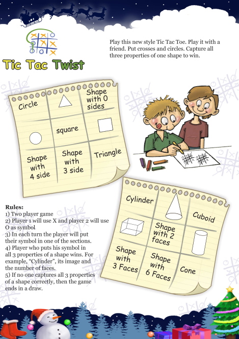 Tic Tac Twist worksheet 