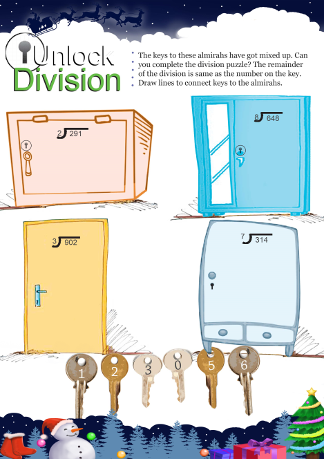 Unlock Division worksheet 