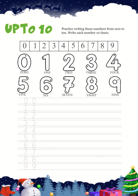 Upto 10 worksheet 