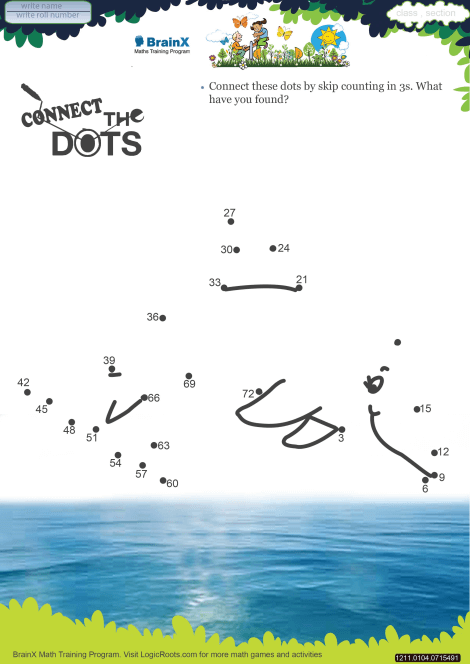 Connect The Dots Dolphin 1 worksheet 
