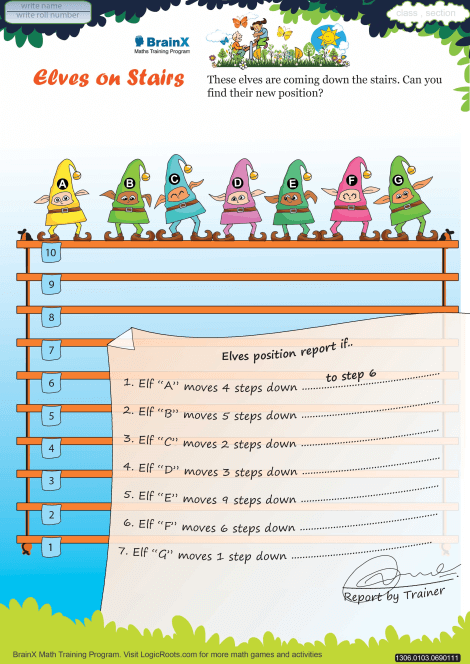 Elves On Stairs worksheet 