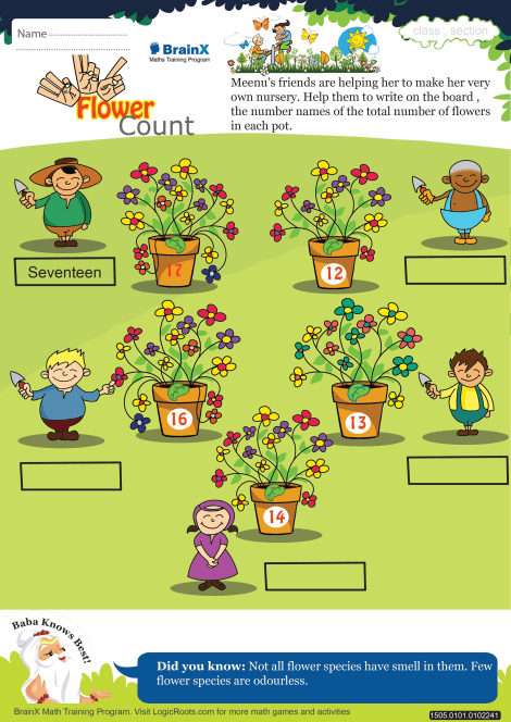 Flower Count worksheet 