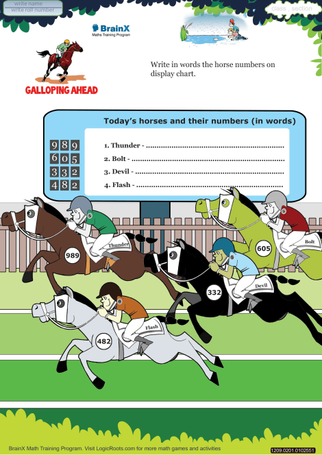 Galloping Ahead worksheet 