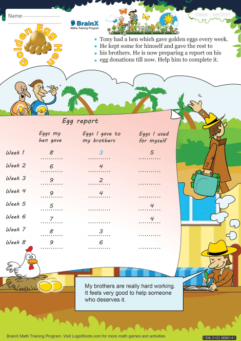 Golden Egg Hen worksheet 
