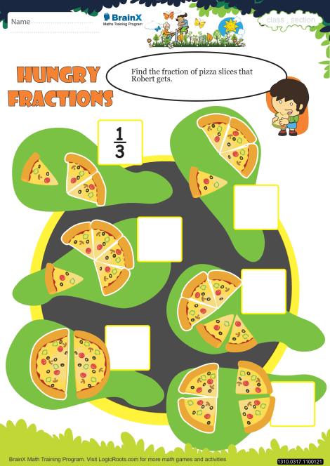 Hungry Fractions worksheet 