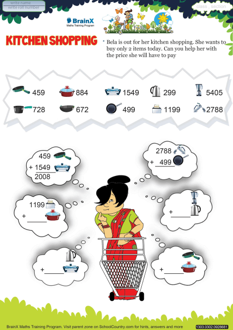 Kitchen Shopping worksheet 