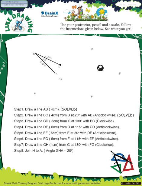 Line Drawing Fish worksheet 