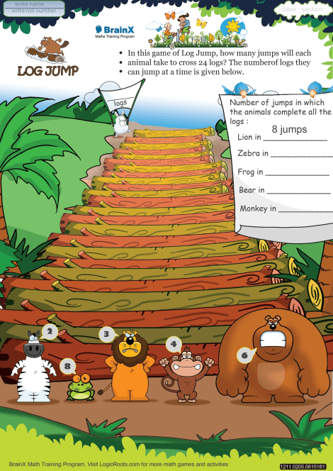 Log Jump worksheet 
