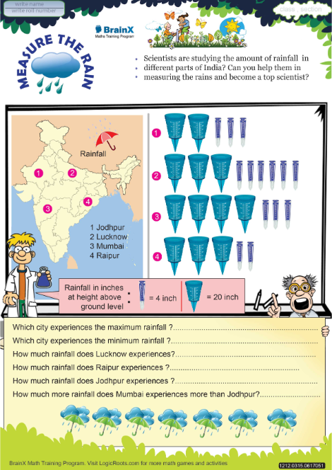 Measure The Rain worksheet 