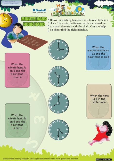 Minute Hand Hour Hand worksheet 