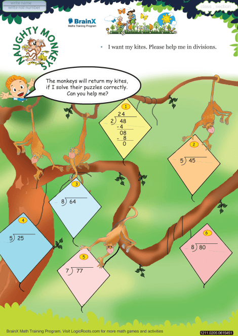 Naughty Monkeys worksheet 