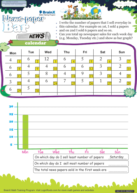 Newspaper Bar worksheet 