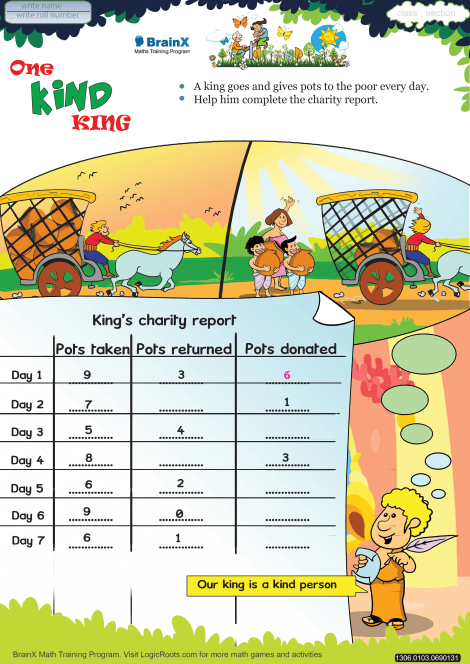One Kind King worksheet 