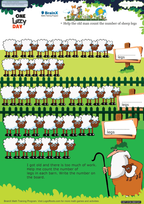 One Lazy Day worksheet 