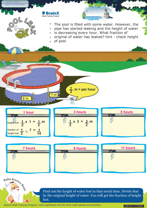 Pool Leak worksheet 
