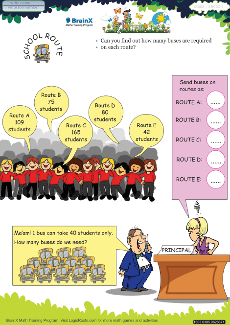 School Route worksheet 