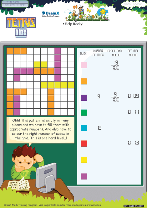 Tetris Blox worksheet 